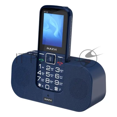 Мобильный телефон Maxvi RT-04 + док-станция, синий