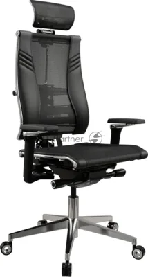 Кресло руководителя Метта Yoga 4DT B2-15D - YM93+Infinity+carbon черный сетка/кожа с подголов. крестов. алюминий хром (комплект 1 шт)