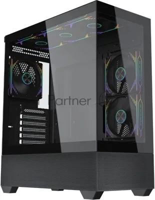Компьютерный корпус Accord ACC-EL1B TG черный без БП ATX 2xUSB2.0 1xUSB3.1 audio