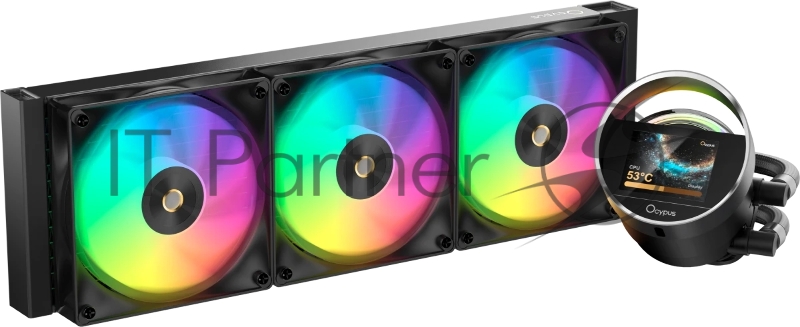 Система охлаждения Ocypus Sigma L36 BK ARGB, 360мм, LCD Pump 2.4", 3x120мм ARGB fans, LGA115X/1200/1700/18XX, AM4/AM5