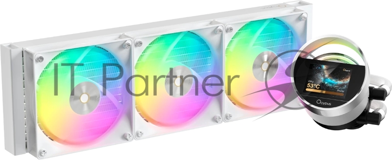 Система охлаждения Ocypus Sigma L36 WH ARGB, 360мм, LCD Pump 2.4", 3x120мм ARGB fans, LGA115X/1200/1700/18XX, AM4/AM5