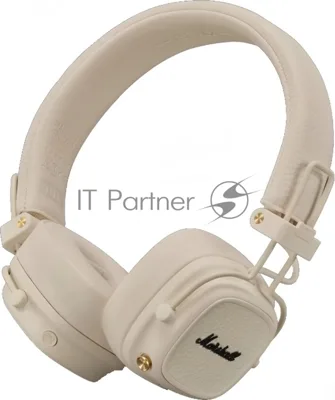 Беспроводные/проводные наушники Marshall Major V бежевый, накладные, Bluetooth + проводной, беспроводная зарядка, до 100 ч