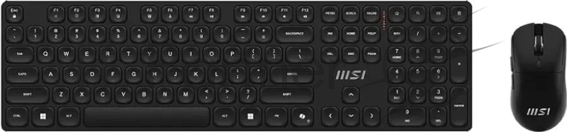 Комплект клавиатура+мышь MSI Forge K210 Combo беспроводной, USB, 1600 DPI, чёрный