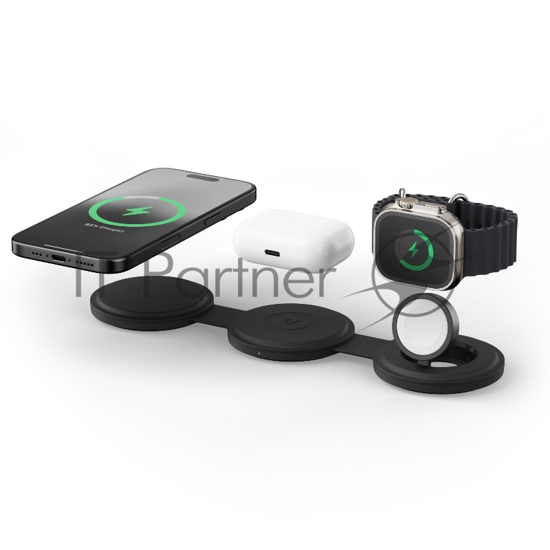 Переносное зарядное устройство Satechi Qi2 OntheGo 3-in-1 Wireless Charger, черный