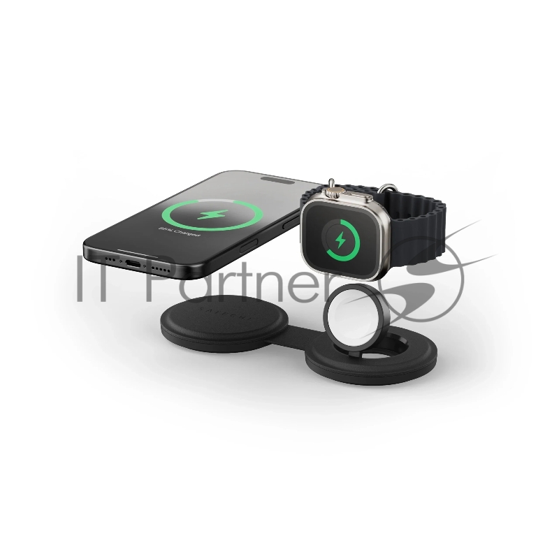 Переносное зарядное устройство Satechi Qi2 OntheGo 2-in-1 Wireless Charger, черный