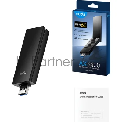 Сетевой адаптер Wi-Fi Cudy WU5400 AXE5400 USB 3.0 (ант.внеш.несъем.) 2ант.