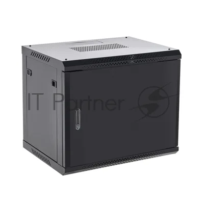 Шкаф коммутационный Rexant настенный 9U 600x600 мм пер. дв. металл черный