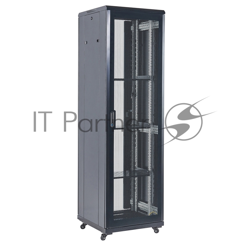 Шкаф коммутационный Rexant напольный 18U 600x600 мм пер. дв. перфор. черный