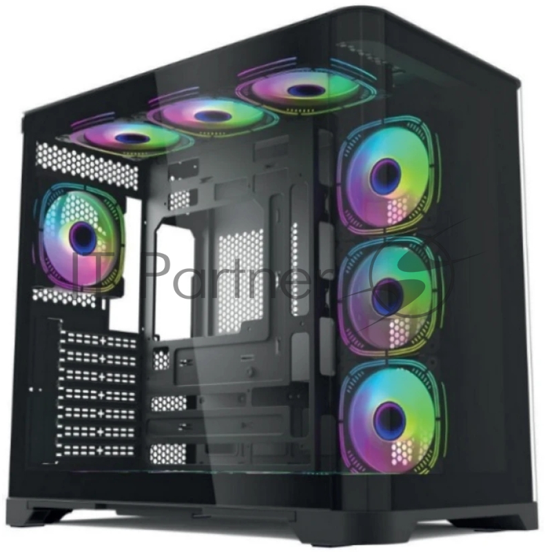 Компьютерный корпус Forza Forza FZ-G42B Seaview TG ATX Case, black, w/o psu, Curved Tempered glass front panel, 1x3,5", 3x2,5