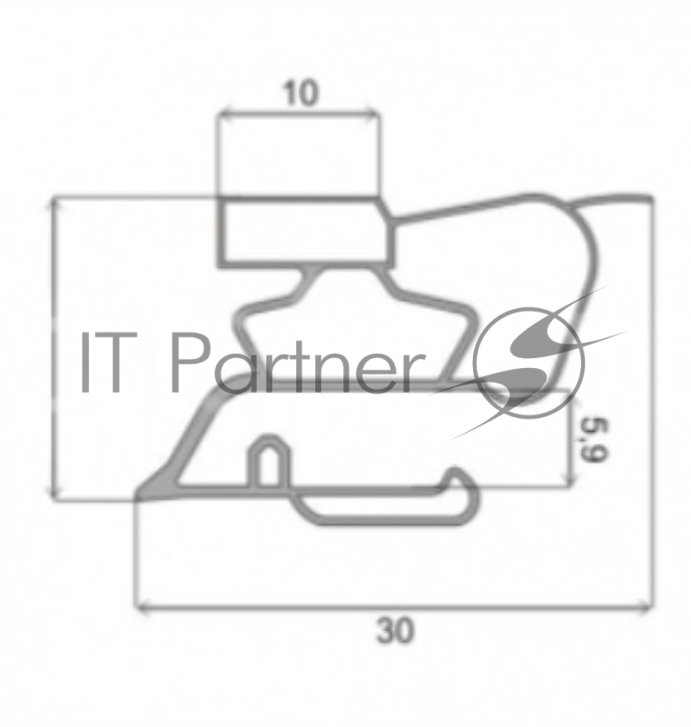 Уплотнитель двери для холодильника Indesit, Ariston, Hotpoint, Whirlpool 854010 СТ (старый профиль)