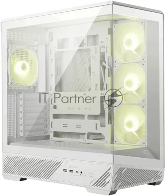 Компьютерный корпус MSI MAG PANO 130R PZ White 2xUSB 3.2 Gen 1, 1xUSB 3.2 Gen2 Type-C, 3x120мм ARGB Reverse Blade Fan, 1x120мм ARGB Fan, 1 to 3 Fan PWM Splitter, Tempered Glass Window