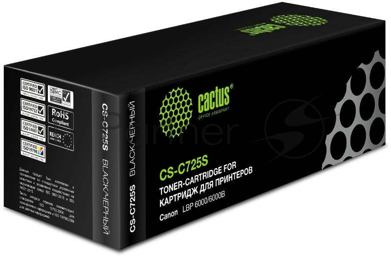 Картридж лазерный Cactus CS-C725S-6 C725S черный (1600стр.) для Canon i-Sensys 6000/6000b
