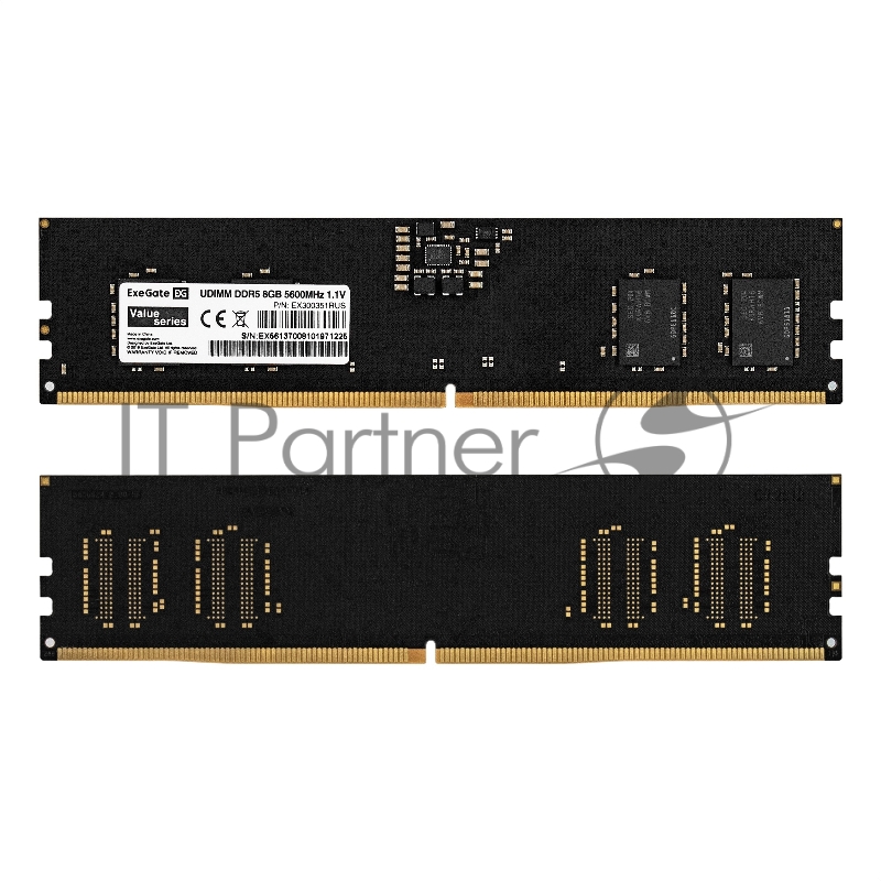 Оперативная память ExeGate Value, DDR5, 8GB (1x8GB), 5600 MHz, CL46, без радиатора