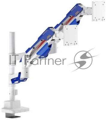 Кронштейн для мониторов Ultramounts UM744WB белый/синий 24"-57" макс.27кг крепление к столешнице поворот и наклон