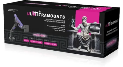 Кронштейн для мониторов Ultramounts UM741BP черный/фиолетовый 24"-57" макс.30кг крепление к столешнице поворот и наклон