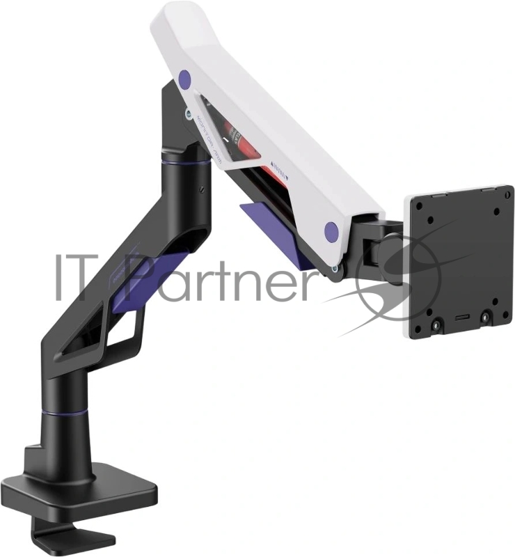 Кронштейн для мониторов Ultramounts UM741BW черный/белый 24"-57" макс.30кг крепление к столешнице поворот и наклон