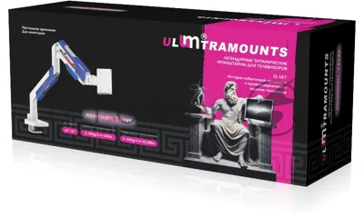 Кронштейн для мониторов Ultramounts UM743WB белый/синий 24"-57" макс.30кг крепление к столешнице поворот и наклон