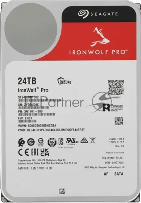 Жесткий диск HDD Seagate IronWolf Pro 24Tb 7200rpm SATA 512Mb 3.5"