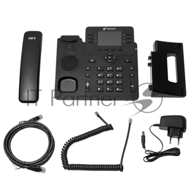 IP-телефон Flat-Phone B6: 6 SIP-аккаунтов, 2 порта 10/100/1000BASE-T (RJ-45), ЖК-дисплей, PoE, адаптер питания 220В, ТОРП