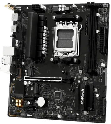 Материнская плата ASRock A620AM-X WiFi, AM5, AMD A620, 2xDDR5, 4xSATA, 2xM.2, 1xPCIe 4.0 x16, DisplayPort, HDMI, USB Type-C, 1x2.5Gb LAN, Wi-Fi 5, Bluetooth, 3x3.5 мм, 7.1, microATX