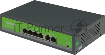 Коммутатор Digma DSP204F-2F-T80, 6×100 Мбит/с, неуправляемый