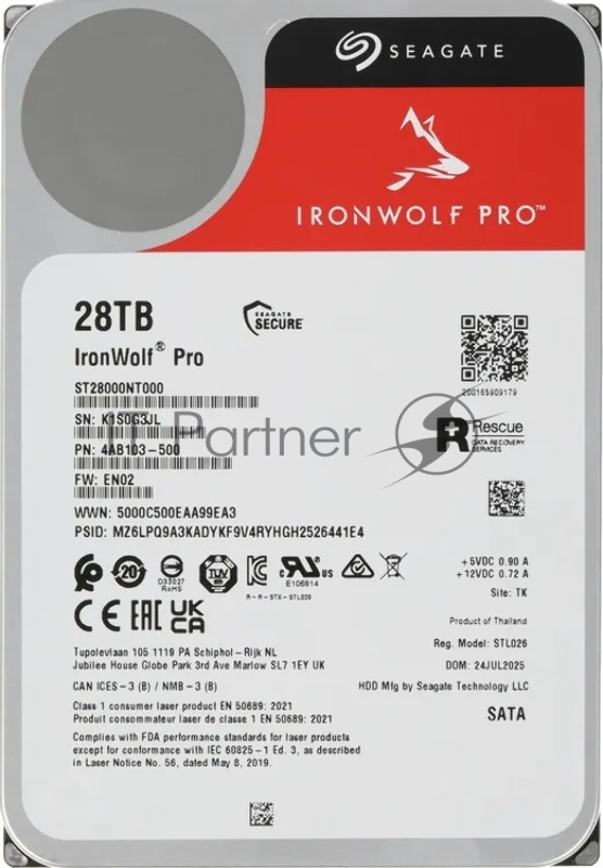 Жесткий диск HDD Seagate IronWolf Pro 28Tb 7200rpm SATA 512Mb 3.5"
