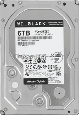 Жесткий диск WD SATA-III 6TB WD6004FZBX Desktop Black (7200rpm) 256Mb 3.5"