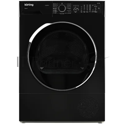 Сушильная машина Korting KD 60HP109 N черный, 10 кг, сушка - конденсационная, программ - 15, 59.6 x 84.5 x 63.9 см