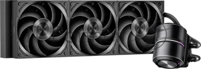 Система охлаждения Water Cooling System PCCooler DE360 Pro BK (300W, 360мм, Black, ARGB Pump, Fans: 3x120мм, 86.73CFM, 32dBA, 2200RPM/Pump height 57мм, 28dBA, 3200RPM, Rad thickness 27мм/S: 1851, 1700, 1200, 115X, AM5, AM4, AM3)