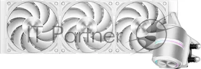 Система охлаждения Water Cooling System PCCooler DE360 Pro WH (300W, 360мм, White, ARGB Pump, Fans: 3x120мм, 86.73CFM, 32dBA, 2200RPM/Pump height 57мм, 28dBA, 3200RPM, Rad thickness 27мм/S: 1851, 1700, 1200, 115X, AM5, AM4, AM3)