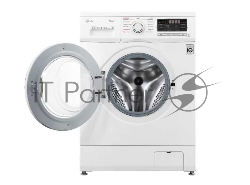 Стиральная машина LG F1296CDS0X белый, загрузка фронтальная 6 кг, 1200 об/мин, класс B
