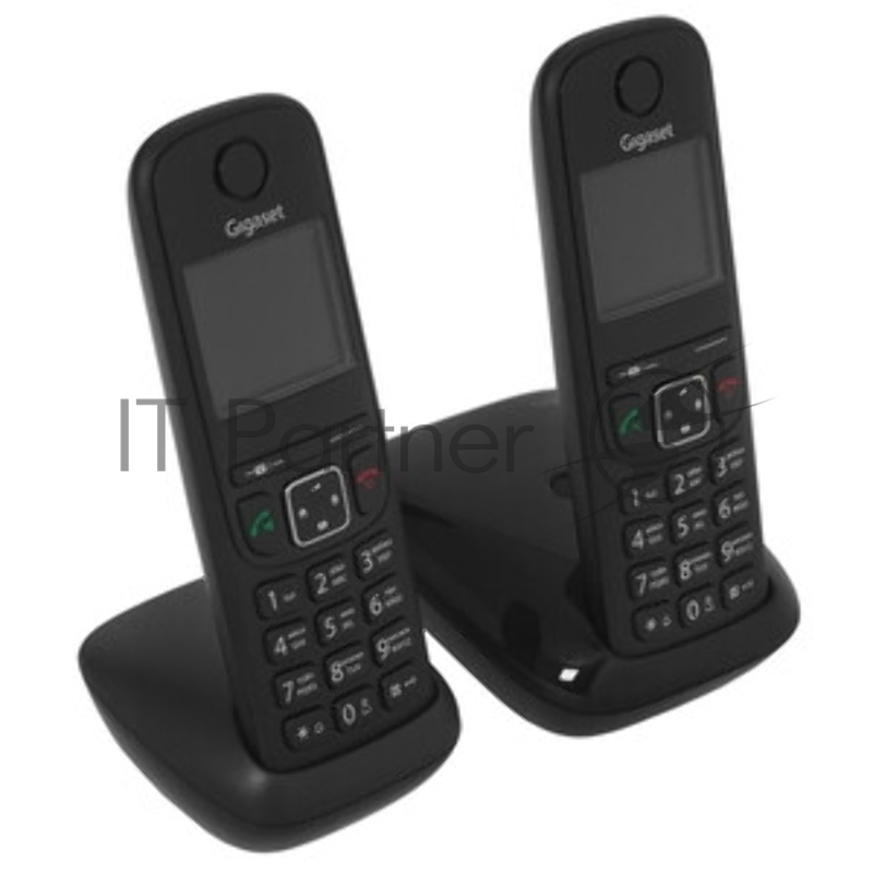 Радиотелефон Dect Gigaset AS690 DUO черный (труб. в компл.:2шт) АОН