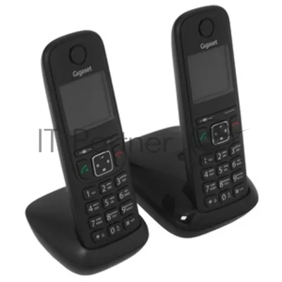 Радиотелефон Dect Gigaset AS690 DUO черный (труб. в компл.:2шт) АОН