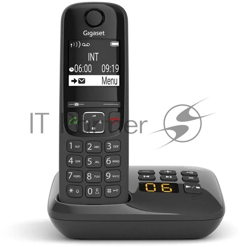 Радиотелефон Dect Gigaset AS690A черный автооветчик АОН