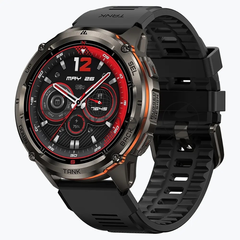 Умные часы KOSPET Tank T3 Ultra 2, 1.43" AMOLED, Bluetooth, IP69K, черный