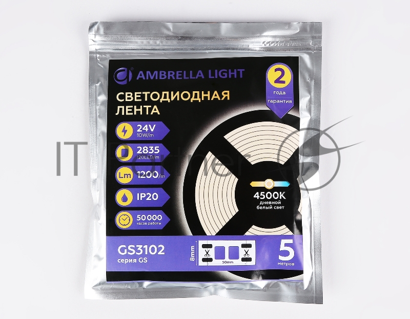 Светодиодная лента Light GS3102 2835 120Led /10W m/ 24V IP20 4500K 5m