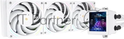 Система жидкостного охлаждения Thermalright Frozen Vision 360 V2 (360мм, LED, White, ARGB/Fans: 3x120мм, 69CFM, 27dBA, 2150RPM/Pump height 60мм, 23dBA, 3000RPM, Rad thickness 27мм/S: 1700, 1200, 1851, 115X, 2011, 2066, AM5, AM4)