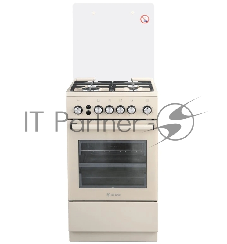 Плита газовая De Luxe 5040.40г (кр) ЧР-016 бежевый, конфорок 4 шт, духовка 46 л, 50 см x 85 см x 50 см