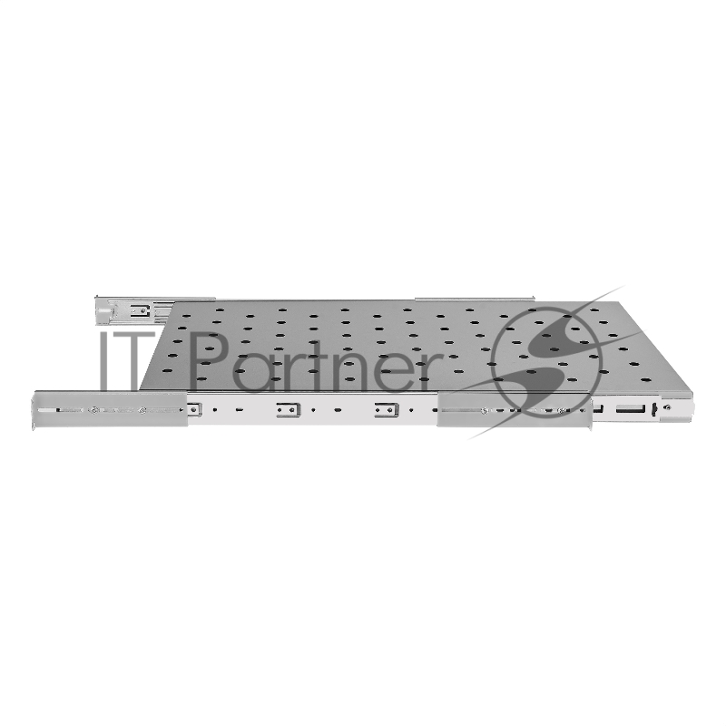Полка выдвижная 19" ExeGate ECSS-F1000-G (перфорированная, глубина 650мм, крепление 19" 1U, для напольных шкафов и стоек глубиной 800мм/1000мм, нагрузка до 40кг, светло-серый RAL 7035)