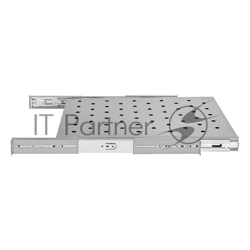 Полка выдвижная 19" ExeGate ECSS-FS800-G (перфорированная, глубина 475мм, крепление 19" 1U, для напольных шкафов и стоек глубиной 800мм/1000мм, нагрузка до 40кг, светло-серый RAL 7035)