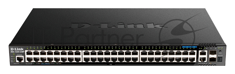 Коммутатор D-Link DGS-1520-52MP/A2A, 48×1 Гбит/с + 4×2.5 Гбит/с + 2×10 Гбит/с Base-T + 2×10 Гбит/с SFP+, управляемый