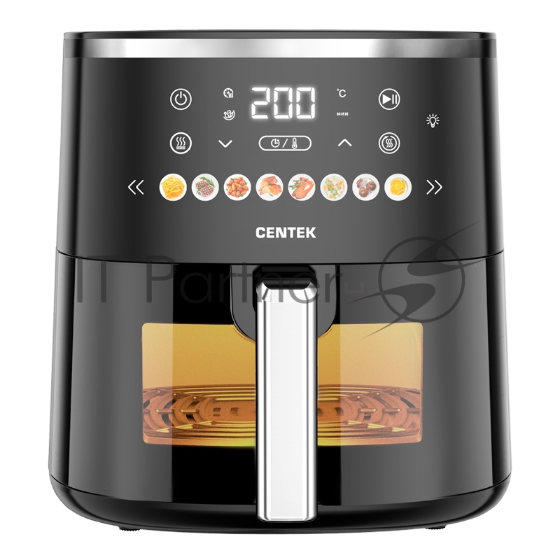 Аэрогриль Centek CT-3105 черный, 1500 Вт, 5 л, сенсор, 8 программ