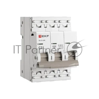 Автоматический выключатель EKF M634302C 3P 2А (C) 4,5kA ВА 47-63N PROxima