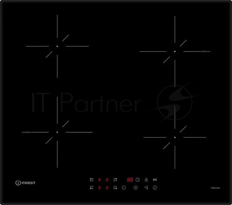 Индукционная варочная поверхность Indesit IS 40CQ60, 4 конфорки, стеклокерамика, 7400 Вт