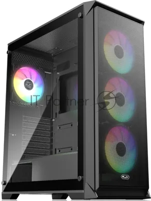 Корпус без блока питания Raijintek ARCADIA 41-MS4, Midi-Tower, TG, 1x120мм + 3x120мм ARGB, 2xUSB-A 3.0 + 1xUSB-C, ATX, mATX, mITX Black