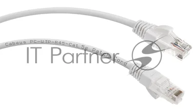 Патч-корд U/UTP 5e кат. 0,3м. Cabeus PC-UTP-RJ45-Cat.5e-0.3m-WH неэкранированный, белый