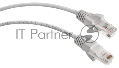 Патч-корд U/UTP 5e кат. 0,5м. Cabeus PC-UTP-RJ45-Cat.5e-0.5m неэкранированный, серый