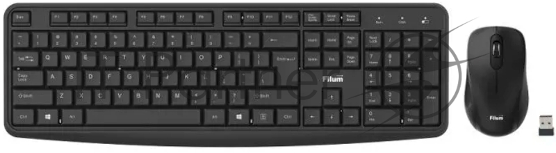 Комплект клавиатура+мышь Filum FL-KTW05-BK беспроводной, USB, 1600 DPI, чёрный