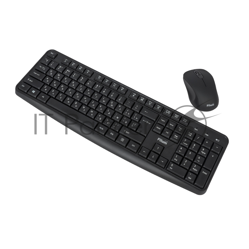 Комплект клавиатура+мышь Filum FL-KTW10-BK беспроводной, USB, 1600 DPI, чёрный