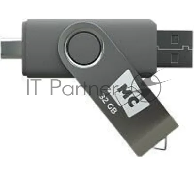 Флешка USB MORE CHOICE МФ64а Silver (4620202559098), 64GB, USB 2.0/Type-C, R/W 15/5, серебристый